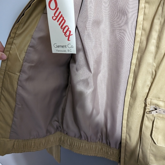NWT Symax Vintage cream bomber jacket double pockets size 36 - Picture 10 of 12